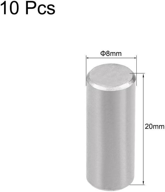 Alt view image 2 of 2 - 10Pcs 8mm x 20mm Dowel Pin 304 Stainless Steel Shelf Support Pin Fasten Elements Silver Tone