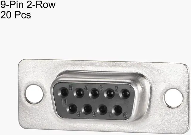 Alt view image 2 of 4 - D-sub Connector DB9 Female Socket 9-pin 2-row Port Terminal Breakout for Mechanical Equipment CNC Computers Black Pack of 20