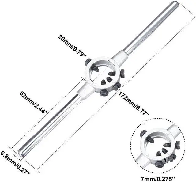 Alt view image 2 of 3 - Die Stock Handle Wrench 20mm Diameter M4.5-M6 Metric Round Die Holder