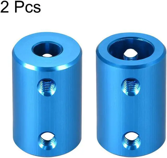 Alt view image 2 of 3 - Shaft Coupling 6.35mm to 10mm Bore L25xD16 Robot Motor Wheel Rigid Coupler Connector Blue 2 PCS