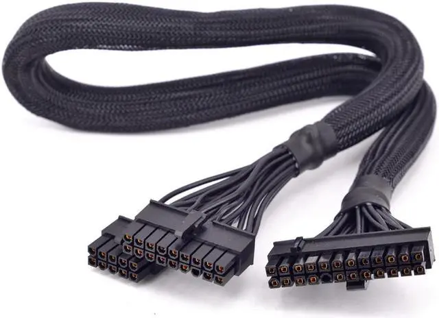 Alt view image 2 of 3 - 24Pin ATX Power Supply Cable 18+10Pin to 20+4 Pin Sleeved for Seasonic X-Series X-1250 X-1050 X-850 X-750 X-650 KM3 PSU Modular