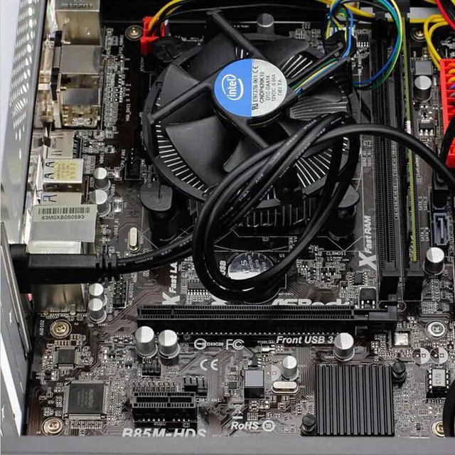 Alt view image 5 of 6 - Desktop 20 Pin Header Female to USB-C Cable with PCIe profile bracket 19Pin to USB Type-C Adapter Cable 50cm