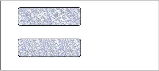 Main image of #9, Double Window Envelope, 3-7/8" x 8-7/8", 24# White Wove, Quick Stick Seal, Blue Woodgrain Inside Tint (Box of 500)