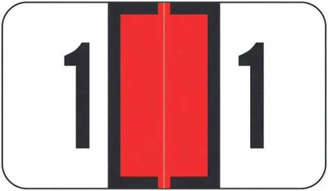 Main image of Jeter 0300 Compatible Numeric "1" Labels, Laminated Stock, 1-5/8" x 15/16" Individual Numbers - Roll of 500