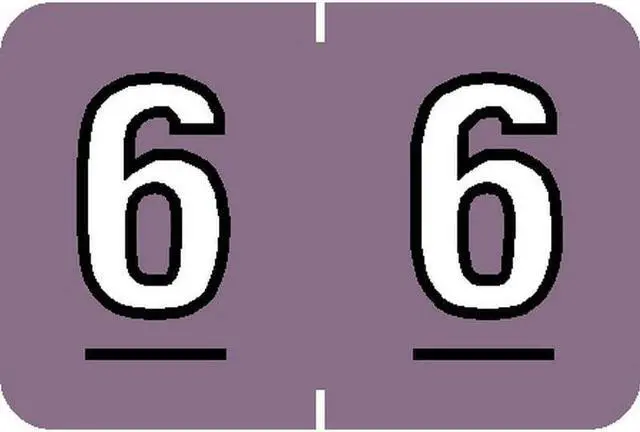 Main image of Barkley NBKM Compatible Numeric "6" Labels, Laminated Stock, 1" X 1-1/2" Individual Numbers - Roll of 500