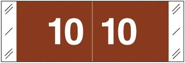 Main image of Tabbies 11850 Compatible Numeric "10" Labels, Laminated Stock, 1/2" X 1-1/2" Individual Numbers - Roll of 500