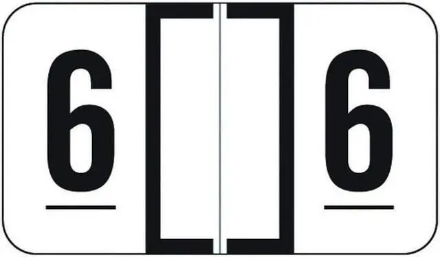 Main image of Jeter 2600 Compatible Numeric "6" Labels, Laminated Stock, 1-5/8" x 15/16" Individual Numbers - Roll of 500