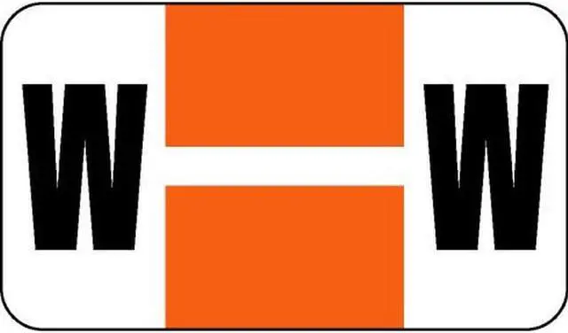 Main image of Safeguard Compatible "W" Labels, Laminated Stock, 15/16" X 1-5/8" Individual Letters - Pack of 240