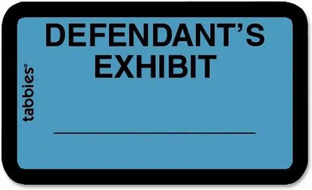 Alt view image 2 of 6 - Tabbies 58093 Defendant's Exhibit Legal File Labels, 1 5/8" Width x 1" Length - 252 / Pack - Blue