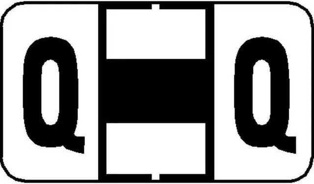 Main image of Jeter 7200 Compatible "Q" Labels, Laminated Stock, 15/16" X 1-5/8", Individual Letters - Pack of 240