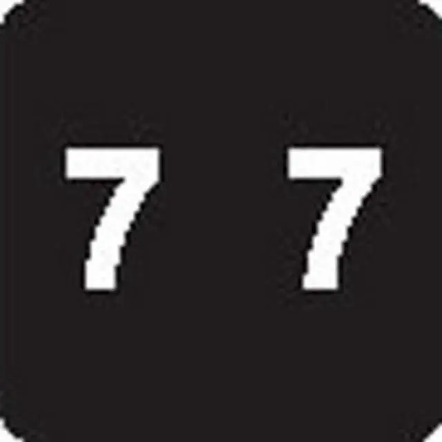 Main image of Sav-Tyme 1700 Compatible Numeric "7" Labels, Laminated Stock, 1-1/2" X 1-1/2" Individual Numbers - Roll of 500