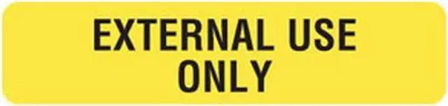 Main image of External Use Only 1-5/8" x 3/8" Fl-Yellow Label (Roll of 500)