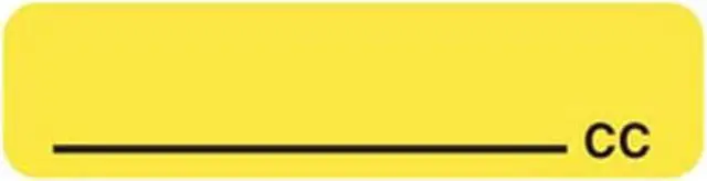 Main image of _____ cc 1-1/4" x 5/16" Fl-Yellow Label (Roll of 760)