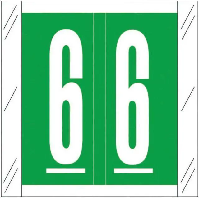 Main image of Tabbies Compatible "6" Numeric Labels, 100# Laminated Stock, 1-1/2" X 1-1/2" Individual Numbers - Roll of 500