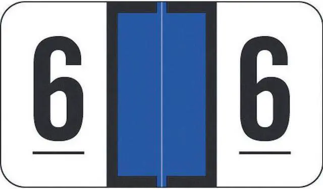 Main image of Traco Compatible Numeric "6" Labels, Laminated Stock, 1/2" X 1" Individual Numbers - Roll of 500