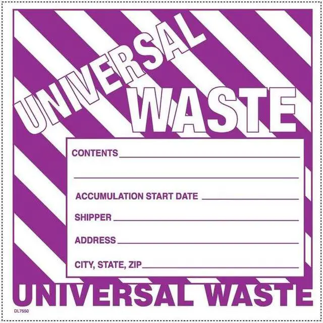 Main image of 6" x 6" Universal waste labels (100 per Pack)