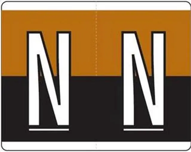 Main image of Kardex Compatible "N" Labels, Laminated Stock, 1-1/4" X 1-19/32" Individual Letters - Roll of 500