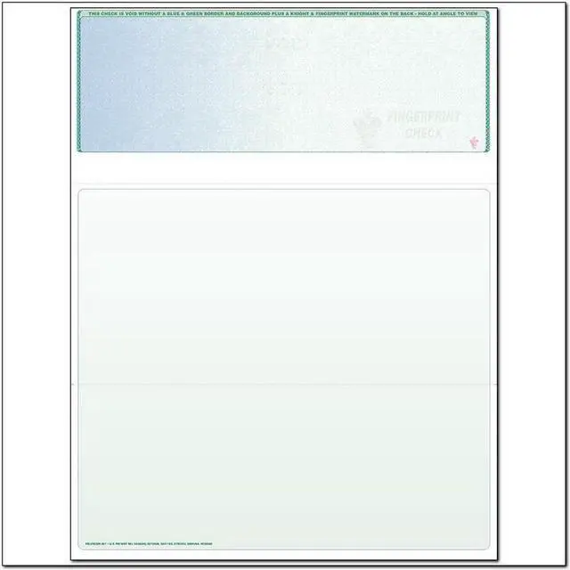 Main image of Blue to Green Rainbow Laser Check, Top Position, Fingerprint II, Panels at 3-1/2 - 4 - 3-1/2 (Ream of 500)