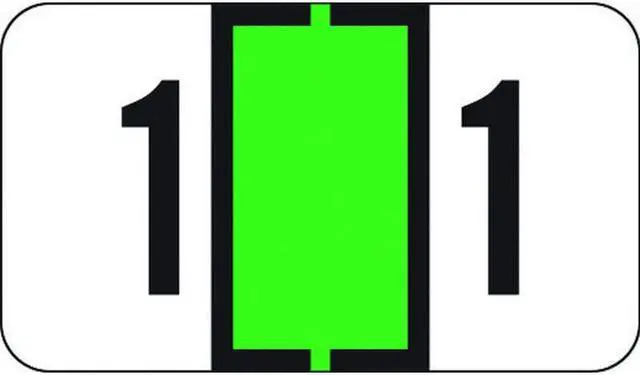 Main image of Traco Compatible Numeric "1" Labels, Laminated Stock, 1/2" X 1" Individual Numbers - Roll of 500