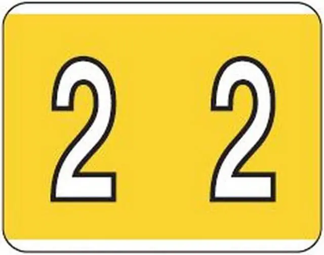 Main image of Kardex Compatible "2" Numeric Labels, Laminated Stock, 1-1/4" X 1-1/2" Individual Numbers - Roll of 500