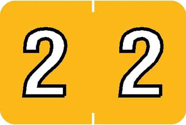 Main image of Barkley NBKM Compatible Numeric "2" Labels, Laminated Stock, 1" X 1-1/2" Individual Numbers - Roll of 500