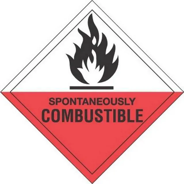 Main image of 4" x 4" Spontaneously Combustible D.O.T. Subsidiary Risk Labels (500 per Roll)