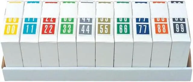 Main image of Tabbies Compatible Numeric Labels, Laminated Stock, 1-1/2" X 1-1/2", Complete Set - 10 Rolls of 500