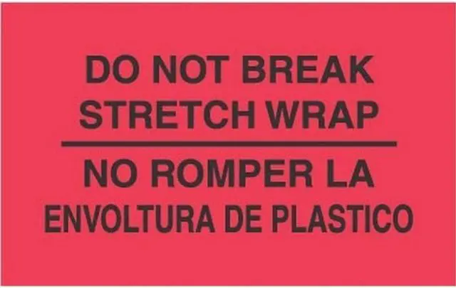 Main image of 3" x 5" Do Not Break Stretch Wrap Bilingual Labels (500 per Roll)