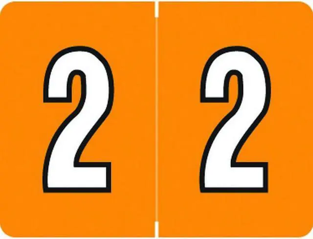 Main image of DataFile/Tab L8700 Compatible "2"  Numeric Labels, Laminated Stock, 1-1/4" x 15/16" Individual Numbers - Roll of 500