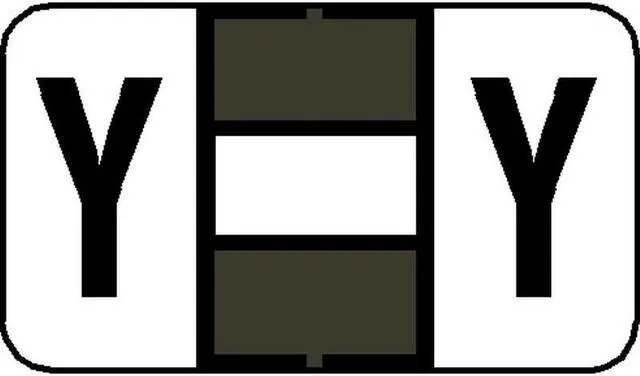Main image of Jeter 7200 Compatible "Y" Labels, Laminated Stock, 15/16" X 1-5/8", Individual Letters - Pack of 225