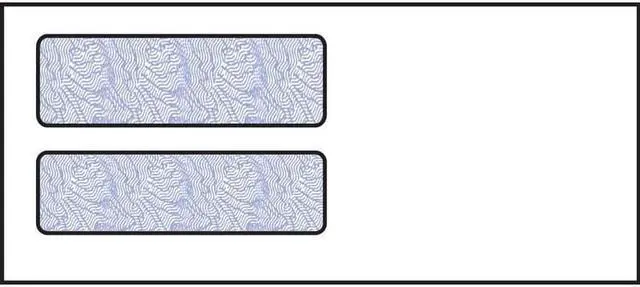 Main image of #9, Double Window Envelope, 3-7/8" x 8-7/8", 24# White Wove, Blue Woodgrain Inside Tint, (Box of 500)