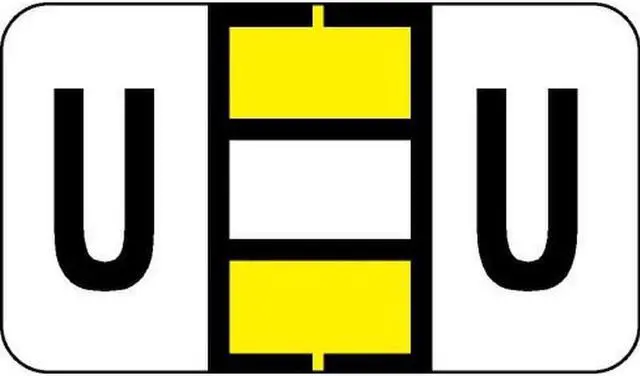 Main image of Jeter 2500 Compatible "U" Labels, Laminated Stock, 15/16" X 1-5/8" Individual Letters - Roll of 500