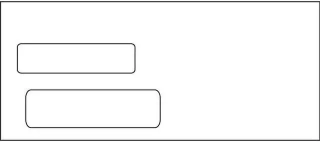Main image of #10, Double Window Envelope, 4-1/8" x 9-1/2", 24# White Wove, Quick Stick Seal (Box of 500)