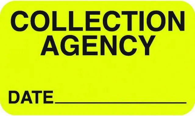 Main image of Billing Collection Labels, Fl Chartreuse - COLLECTION AGENCY DATE___, 1-1/2" X 7/8" (Roll of 250)