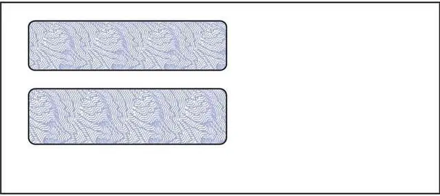 Main image of #9, Double Window Envelope, 3-7/8" x 8-7/8", 24# White Wove, Blue Woodgrain Inside Tint, (Box of 500)