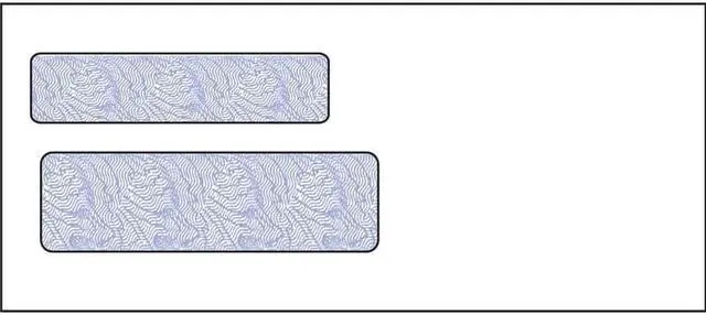 Main image of #9, Double Window Envelope, 3-7/8" x 8-7/8", 24# White Wove, Quick Stick Seal, Blue Woodgrain Inside Tint (Box of 500)