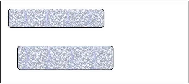 Main image of #9, Double Window Envelope, 3-7/8" x 8-7/8", 24# White Wove, Quick Stick Seal, Blue Woodgrain Inside Tint (Box of 500)
