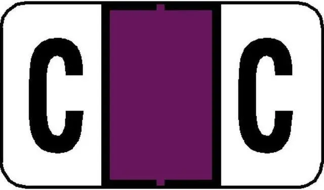 Main image of Jeter 7200 Compatible "C" Labels, Laminated Stock, 15/16" X 1-5/8", Individual Letters - Pack of 225