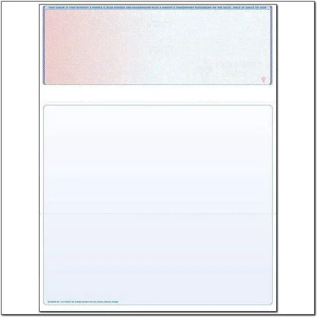 Main image of Red to Blue Rainbow Laser Check, Top Position, Fingerprint II, Panels at 3-1/2 - 4 - 3-1/2 (Ream of 500)