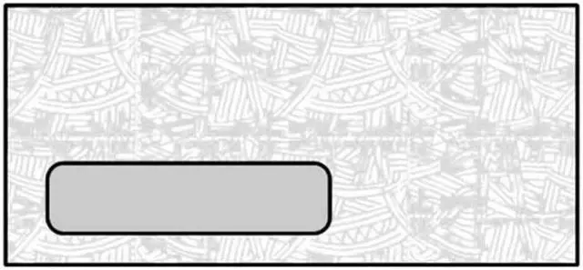 Main image of #10 Laser Check Envelopes, 4-1/8" x 9-1/2", 24#, White, Diagonal Seam, Black Wesco Inside Tint, Poly Window (Box of 500)