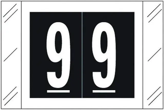 Main image of Barkley FNSTM Compatible  "9" Numeric Labels, 60# Laminated Stock, 1-1/2" x 1"" Individual Numbers - Roll of 500
