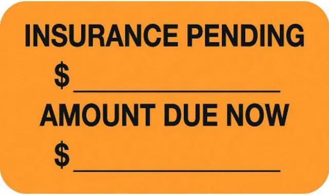 Main image of Insurance Labels, Fluorescent Orange, 1-1/2" x 7/8", (Roll of 250)