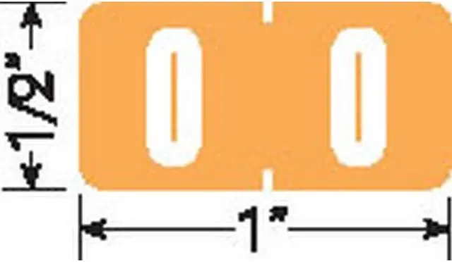 Main image of Tab Compatible Mini Numeric "0" Labels, Vinyl Kimdura Stock, 1/2" X 1" Individual Numbers - Roll of 1000
