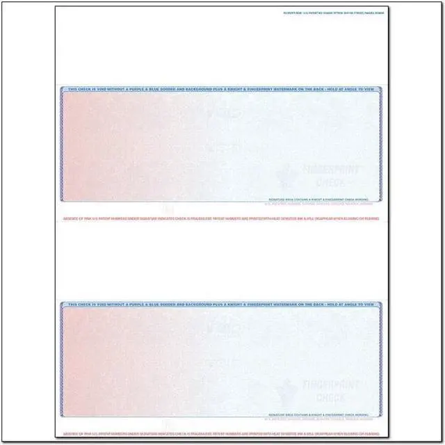 Main image of Red to Blue Rainbow Laser Check, Bottom Position, Fingerprint II, Panels at 2 - 3-1/2 - 2 - 3-1/2 (Ream of 500)