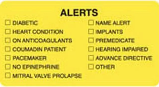 Main image of Alert Labels, Fluorescent Chartreuse, 3-1/4" x 1-3/4" (Roll of 250)