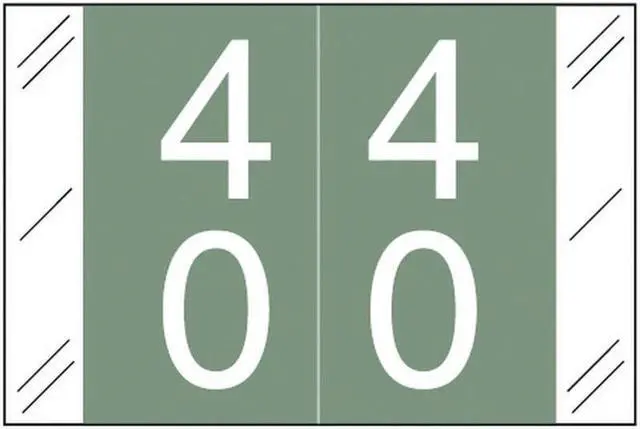 Main image of Barkley FDSTM Compatible Double Digit "40" Numeric Labels, 1-1/2" x 1", 60# Laminated Stock (Roll of 500)