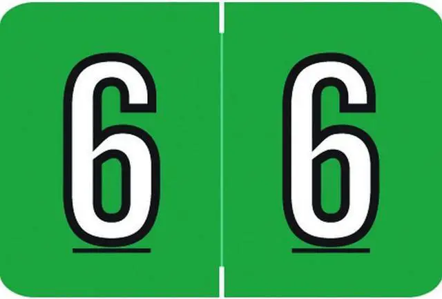 Main image of Barkley NCPM Compatible Numeric "6" Labels, Laminated Stock, 1" X 1-1/2" Individual Numbers - Roll of 500
