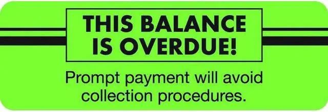 Main image of Billing Labels, Balance Overdue, Fluorescent Orange, 3" x 1" (Roll of 250)