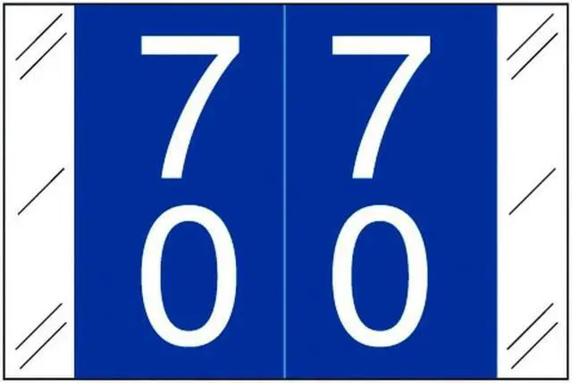 Main image of Barkley FDSTM Compatible Double Digit "70" Numeric Labels, 1-1/2" x 1", 60# Laminated Stock (Roll of 500)