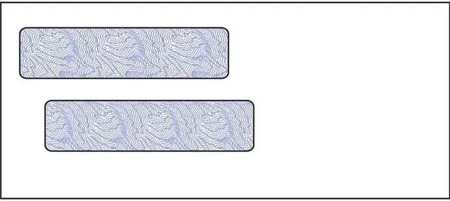 Main image of #9, Double Window Envelope, 3-7/8" x 8-7/8", 24# White Wove, Blue Woodgrain Inside Tint, (Box of 500)